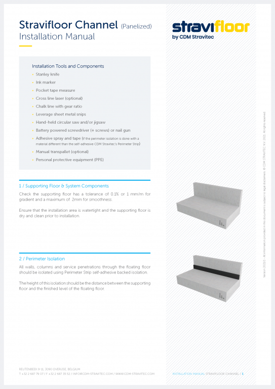 Installation Manual - Stravifloor Channel (Panelized)