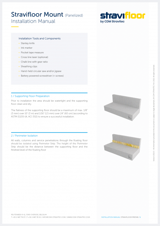 Installation Manual - Stravifloor Mount (Panelized)