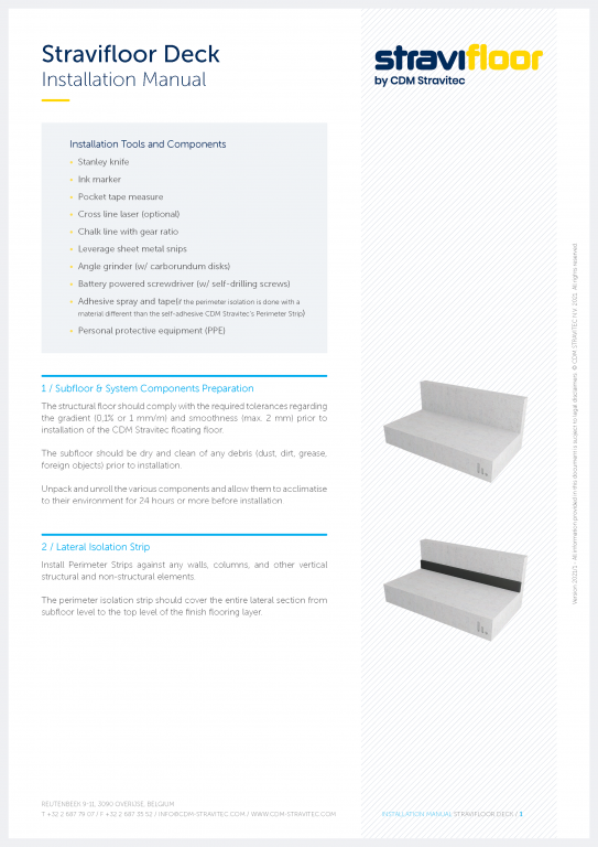 Installation Manual - Stravifloor Deck